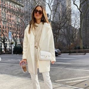 Daily Ritual Ivory Teddy Bear Coat Size Small